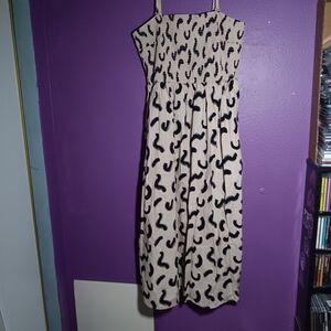 a new day Cream Jumpsuit with Black Abstract Print